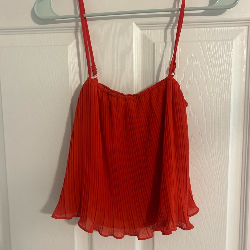 Red Pleated Cami Top